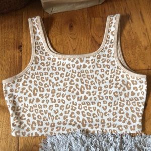 super cute cheeta crop top // NEVER WORN